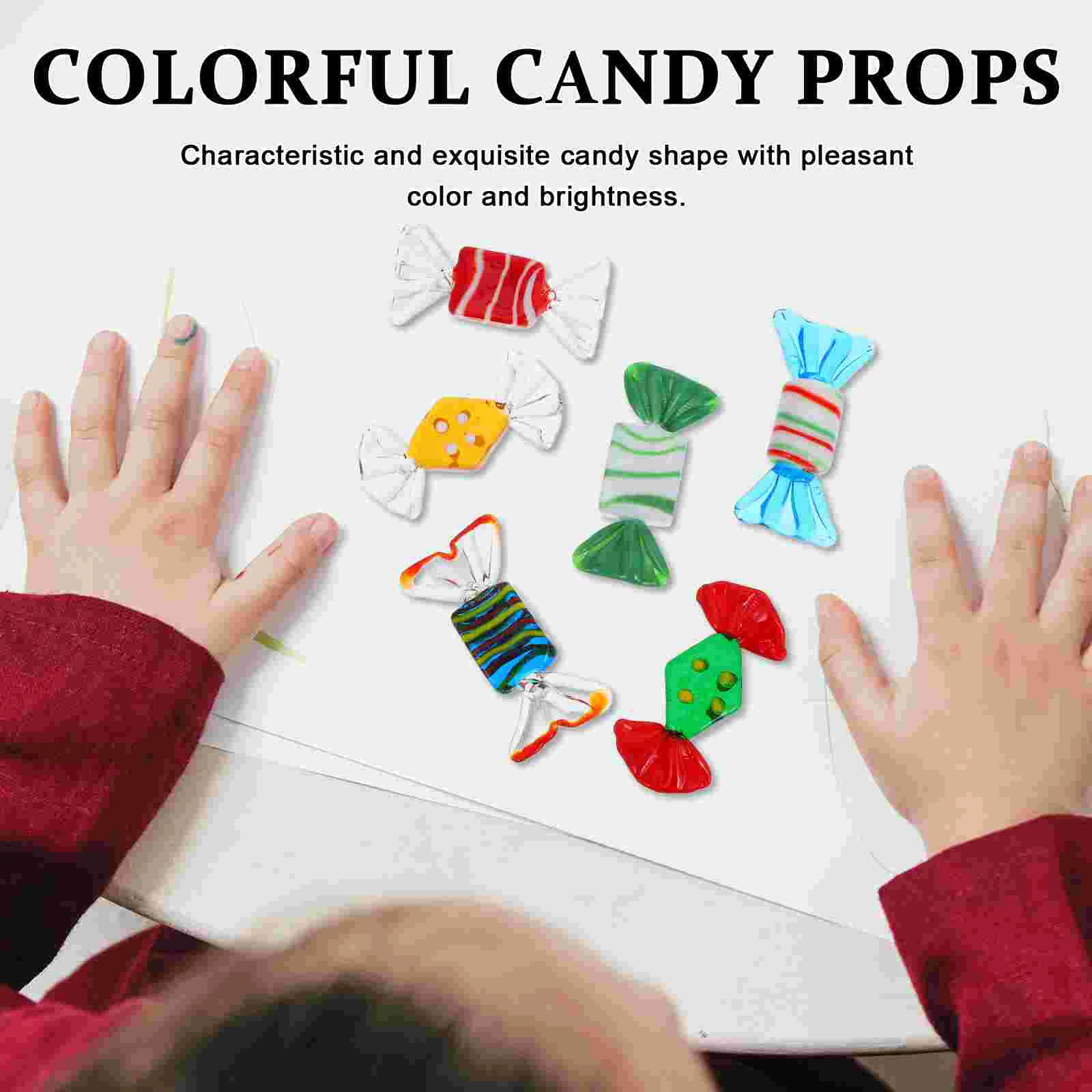 12 Pcs Colored Candies Glass Candy Decorative Prop Football Kits Funny Sweets Gifts Family Decoration Party Crafts