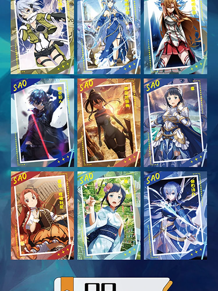 New Sword Art Online Kirigaya Kazuto Yuuki Asuna Character Collection Cards Child Kids Birthday Gift Game Cards Table Toys Gifts