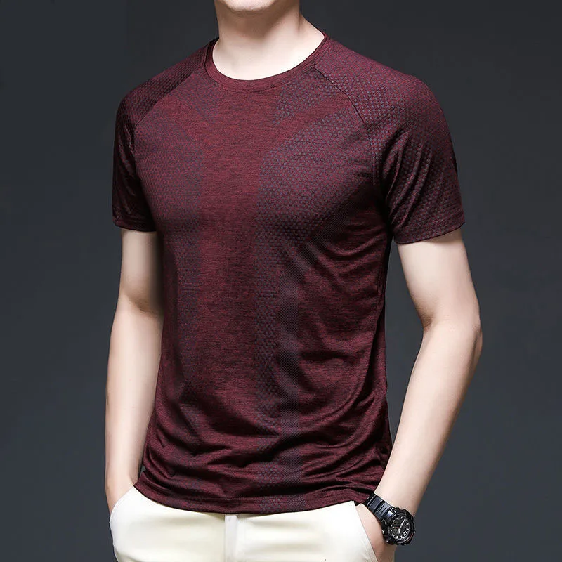 Summer Men Quick-drying T-Shirt Outdoor Fitness Sport Tee Streetwear Fashion Casual Male Jersey Short Sleeve Pullover Basic Tops