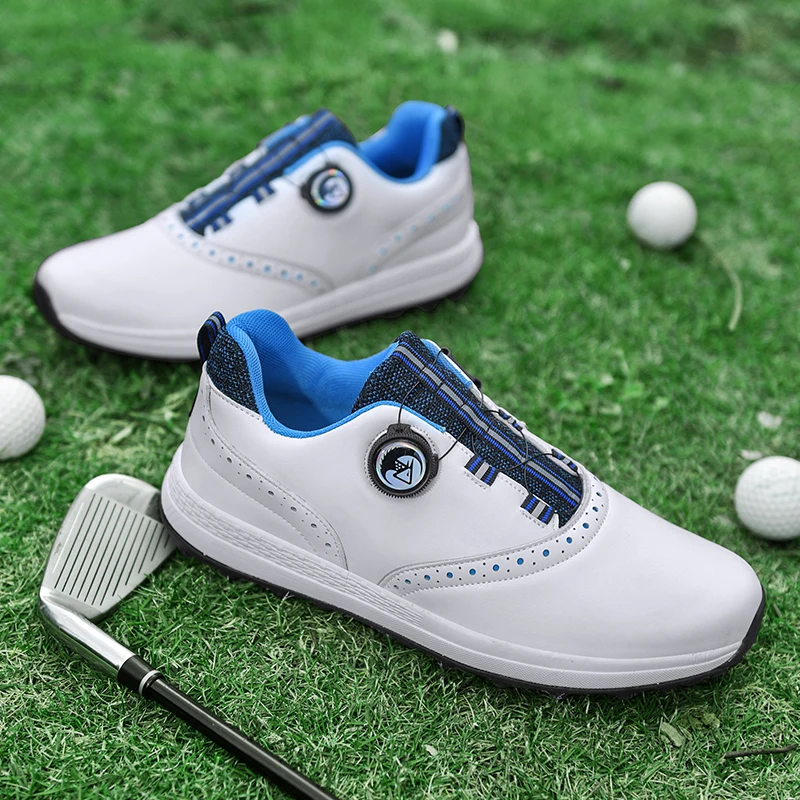 Waterproof Casual Golf Shoes Non-Slip Golf Sneakers Men\'s Professional Golfer Footwear Golfing Sports Quick Lacing Walking Shoes