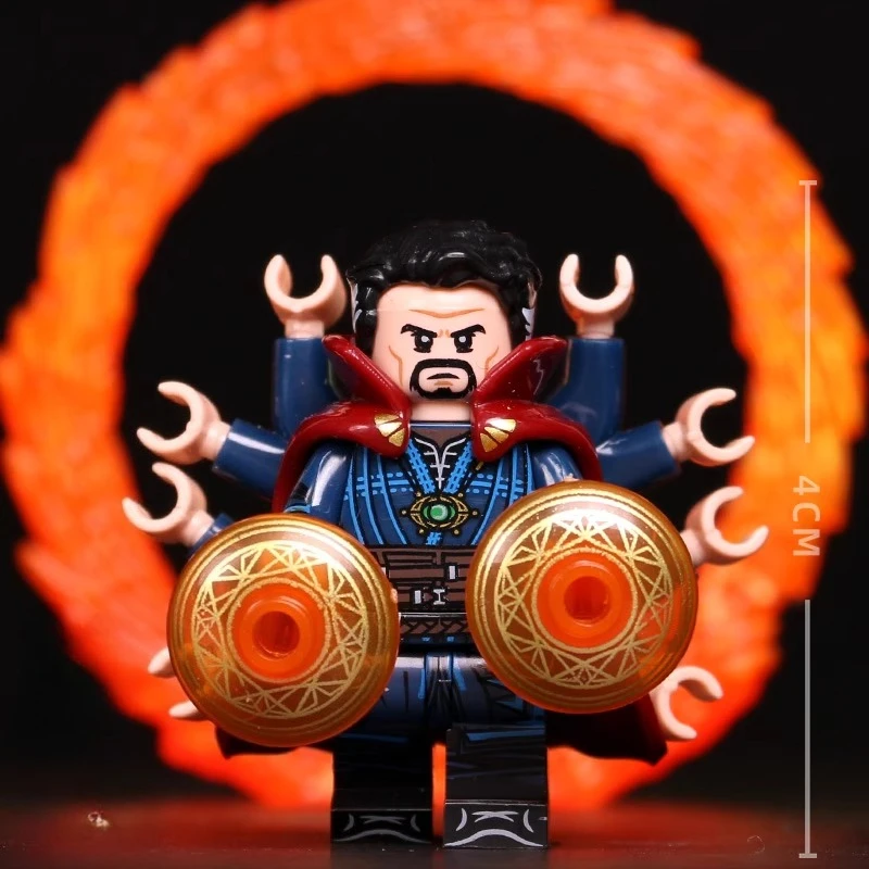 

4 см игра Мстители, фигурка доктора, странная периферийная пластиковая модель, строительный блок, мужское украшение для рабочего стола, подарочные игрушки