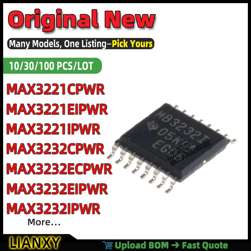 MAX3232CPWR MAX3232EIPWR MAX3232IPWR MAX3221IPWR MAX3221CPWR MAX3232ECPWR MAX3221EIPWR MAX3221ECPWR MAX202IPWR TSSOP-16