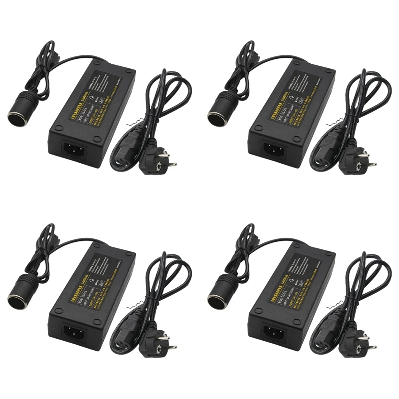 

4X 12V 15A 160W Power Converter 220V To 12V Car Power Adapter Converter Car Home Cigarette- Lighter Converter EU Plug