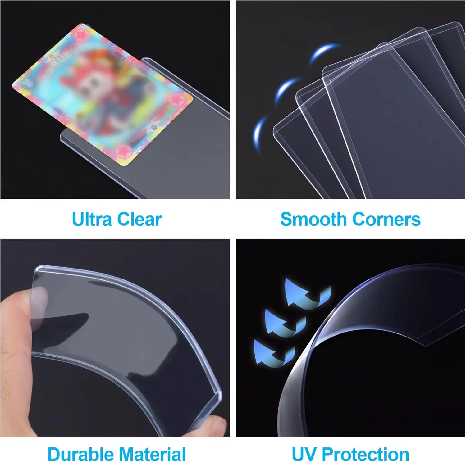 1000 Card Sleeves And Top Loaders For Cards 3X4 Inch Standard Trading Card Protectors With 500 Rigid Sleeves And 500 Soft Sleeves For Sports Baseball Football K-POP Photo Cards