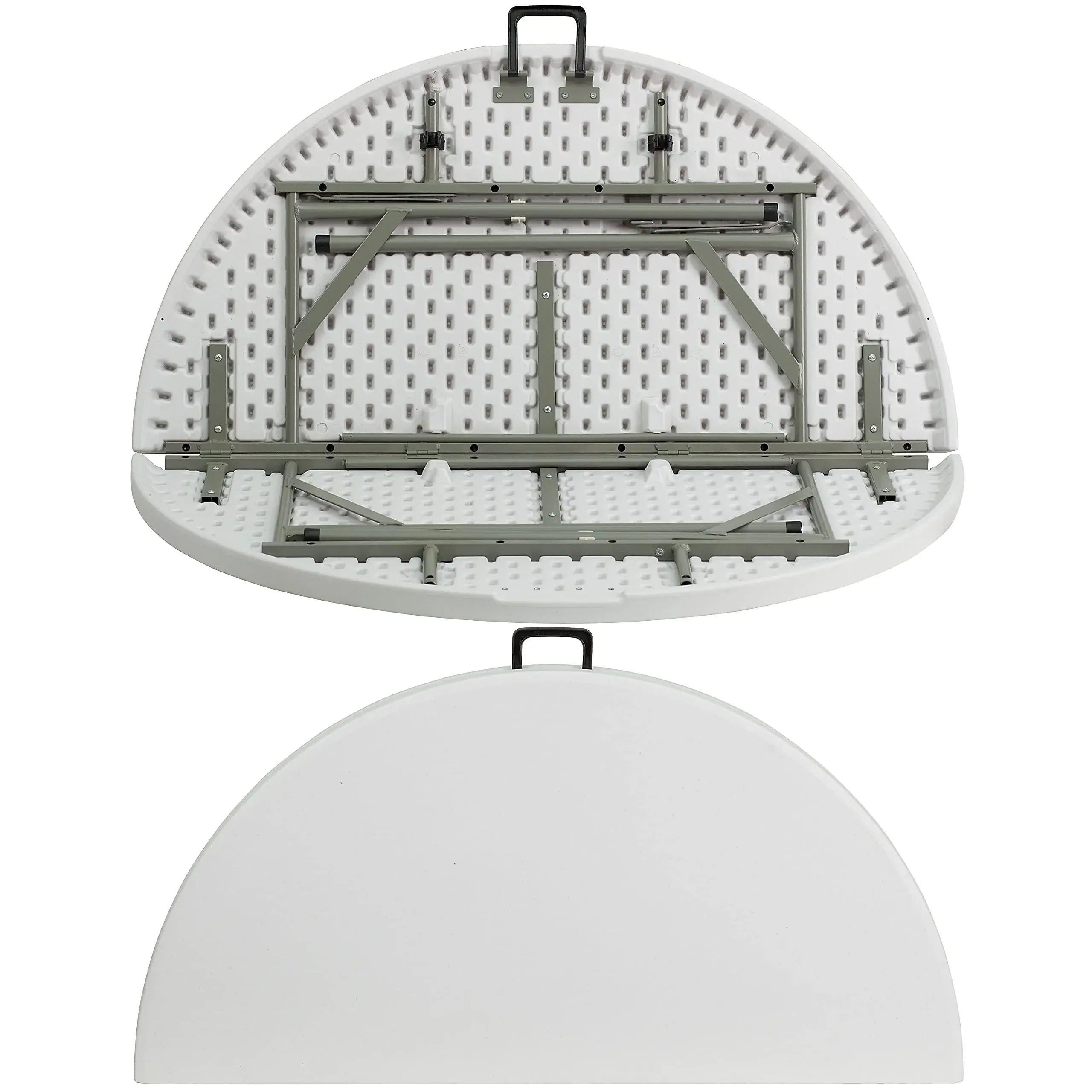 

'Furniture 4-Foot Round Granite White Plastic Folding Table