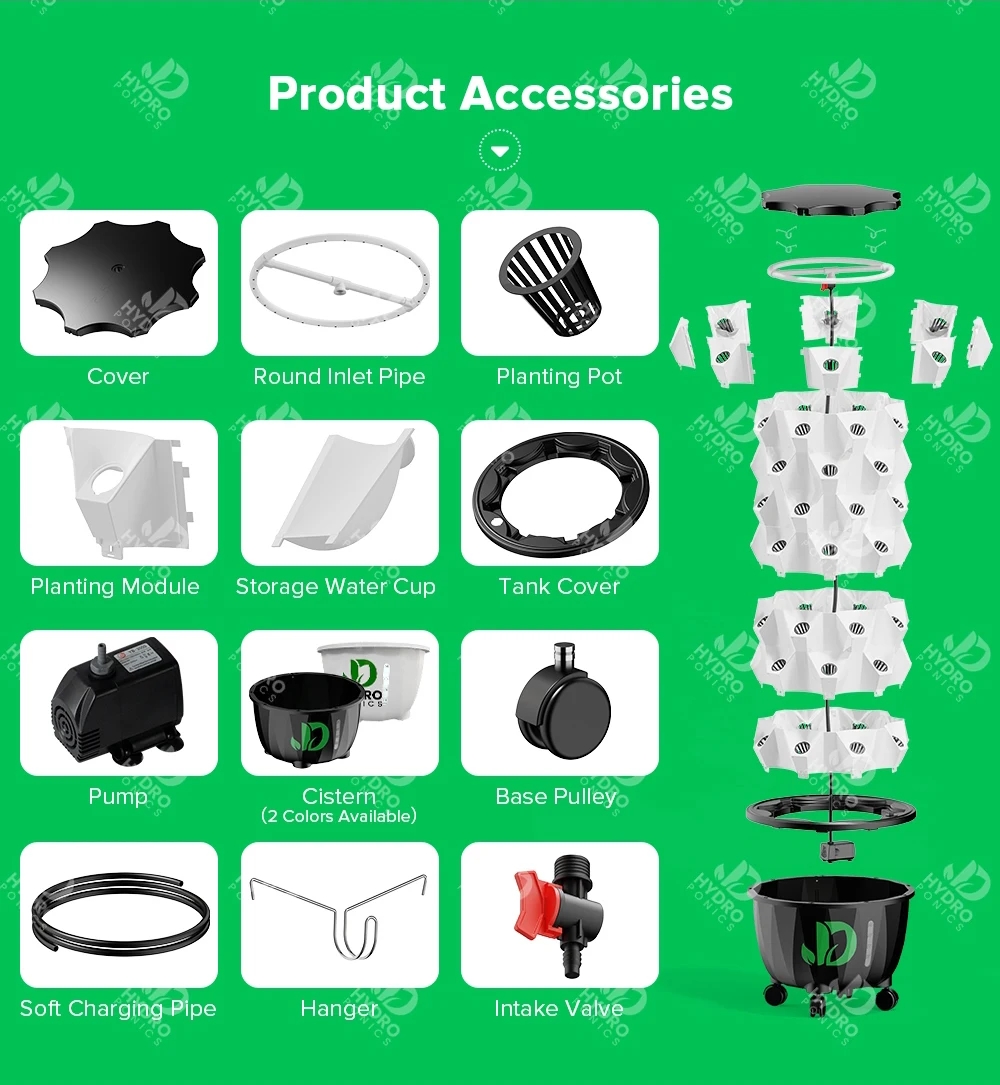 2025OptimizedการเกษตรชลประทานHydroponicsอุปกรณ์เรือนกระจกRotary Aeroponic Tower Gardenแนวตั้งHydroponic System