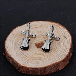 1Pair Fashion Guitar Shape Men's Shirt Cufflinks New Simple Instrument Volin Lovely Wedding Party Jewelry