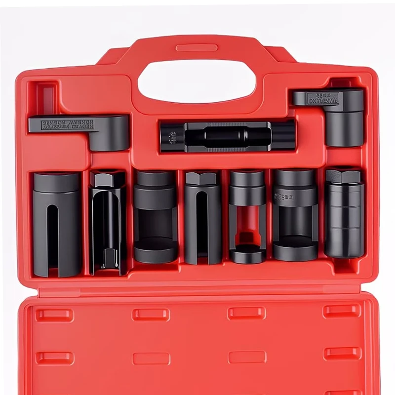 Lot de 10 clés à douille pour capteur d'oxygène, épaissies et allongées, en acier CR-V, outils de démontage pour réparation automobile, accessoires auto