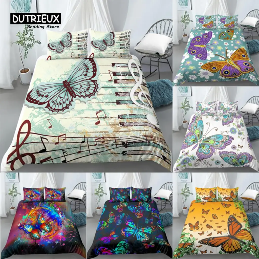 

Home Living Luxury 3D Butterfly Print 2/3Pcs Comfortable Duvet Cover PillowCase Bedding Sets EU/US/AU Size