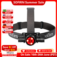 Sofirn HS21 2000lm EDC Headlamp 18650 USB C Rechargeable Flashlight SFT40 Powerful Headlight With Infrared Switch