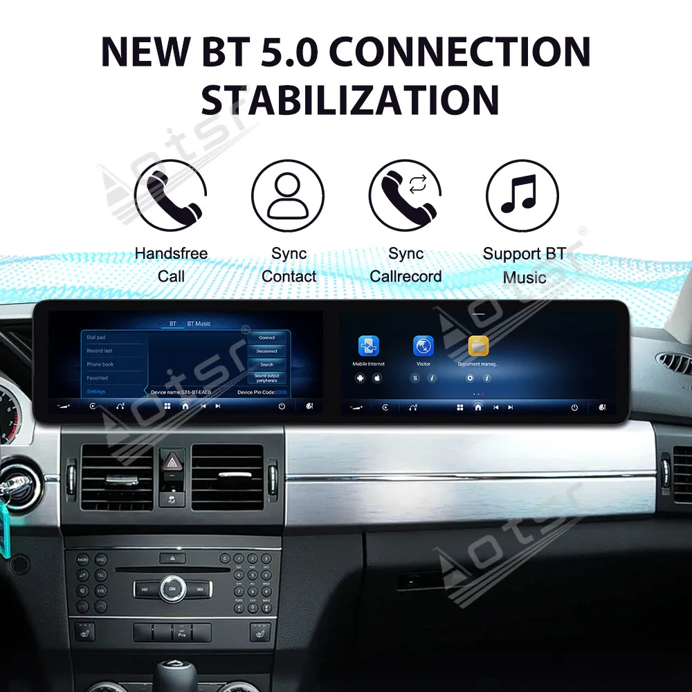 Dual 12,3 ''Android 13 para mercedes-benz GLK 2009-2012 navegación GPS para coche CarPlay HD pantalla táctil unidad principal reproductor Multimedia