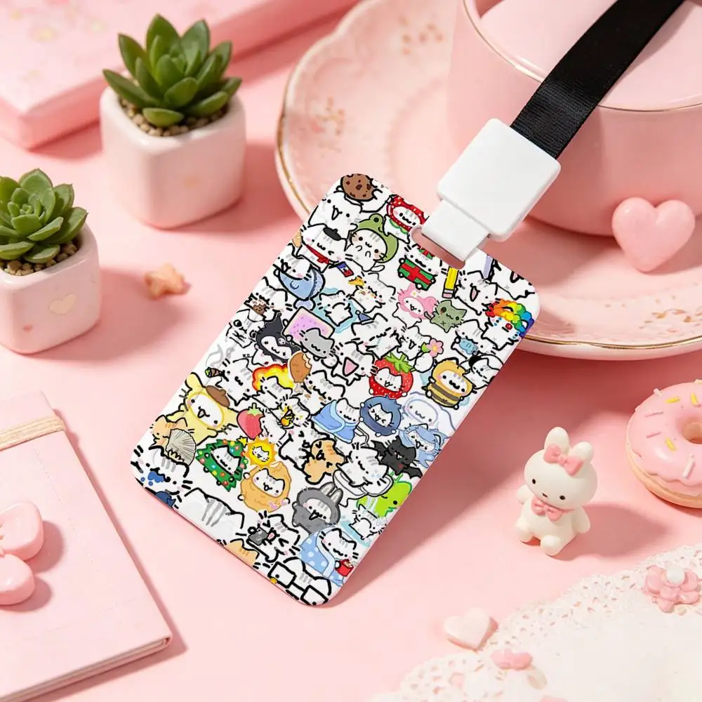 Cute B-Basiilleaf CAT NFC Contactless Sliding Card Sleeve For Student Cards, Bus Cards, ID Cards, And Work Permits