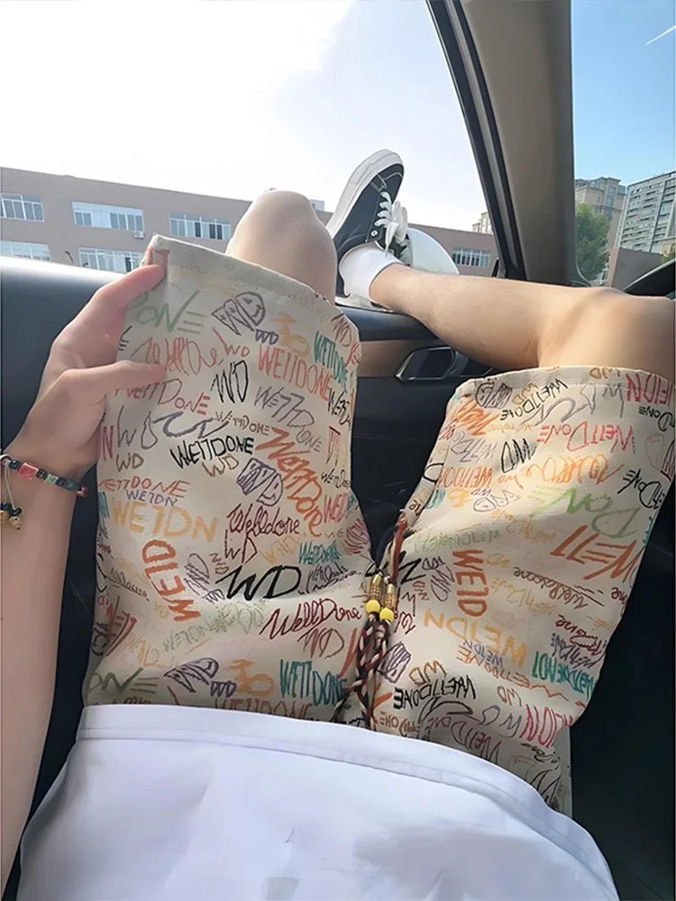 

Мужские летние свободные повседневные пляжные брюки Dopne fiti из американского ледяного шелка с быстрым высыханием, длиной до колена