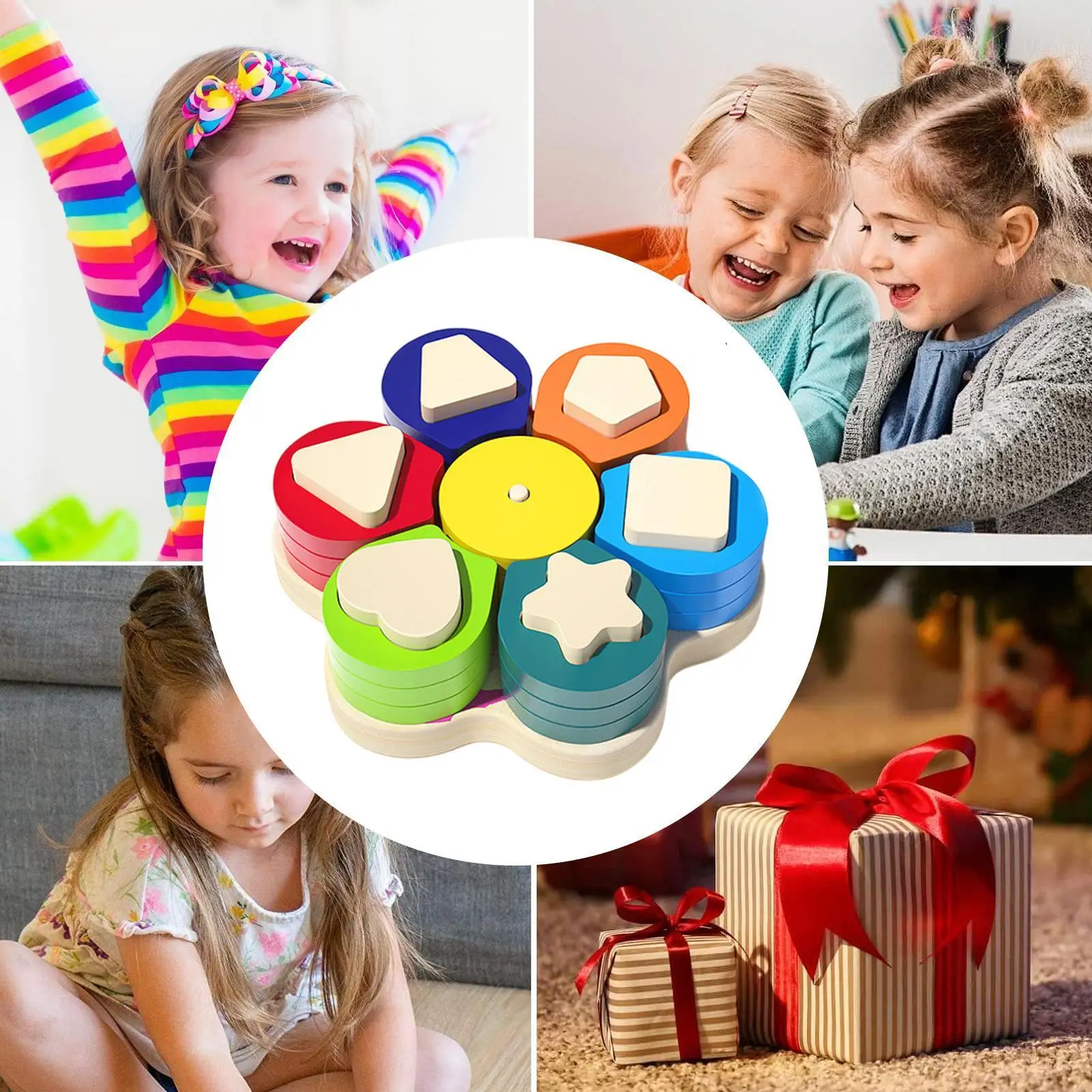 모양 색상 맞추기 기하학 블록 색상과 모양 맞추기 기하학적 모양 색상 인식 분류 상자 게임 조기 학습