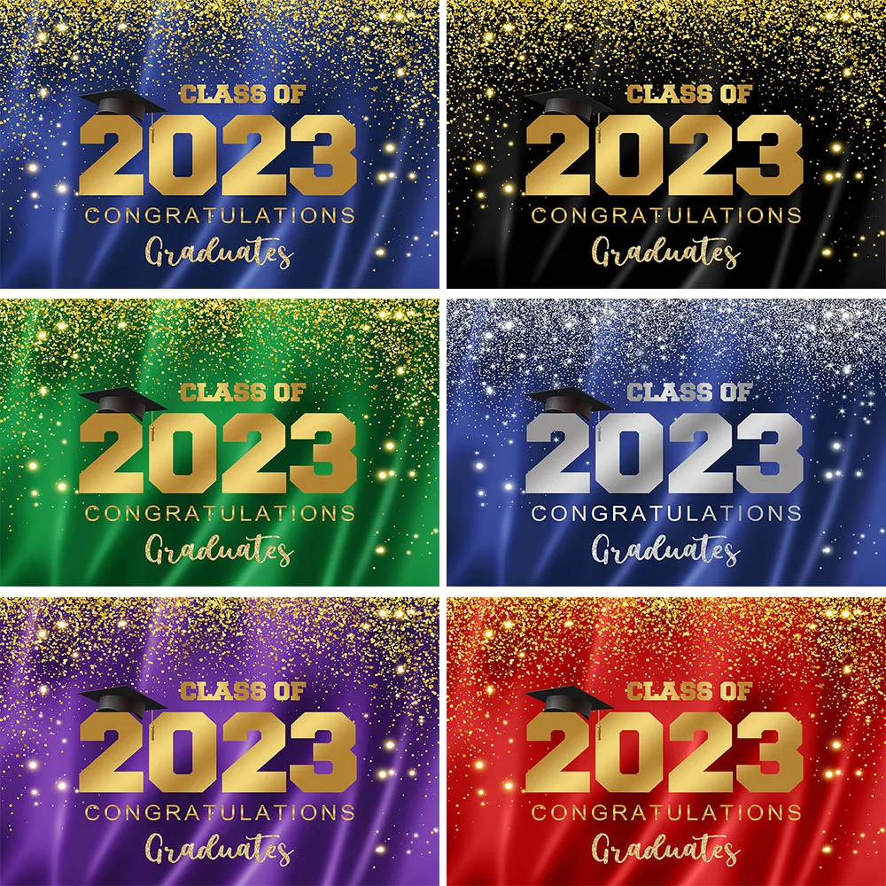 

Mocsicka Graduation Backdrop Congratulations Graduates Class of 2023 Photography Background Photo Studio Photocall Props Glitter