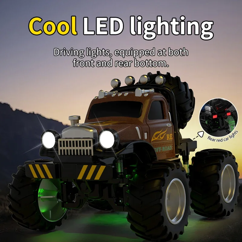 1:64 ミニ RCカー 2.4G クライミング オフロード 合金トラック ラジコン 電動レーシングカー デスクトップモデル 男の子のおもちゃ 子供 クリスマスプレゼント