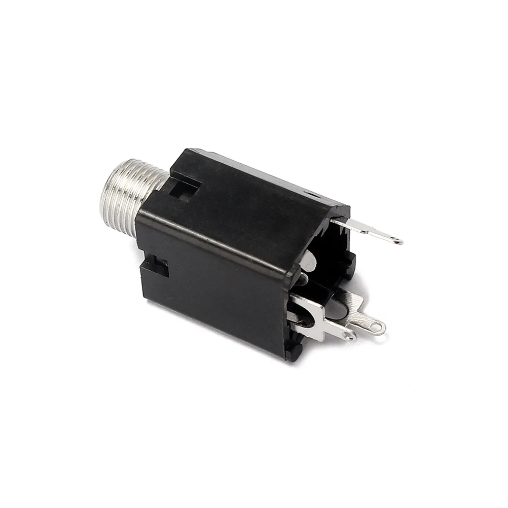 

10 PCS Threaded Cylinder Endpin Jack 1/4 Inch 6.35mm Bass Guitar Pickup Output Input Jack Plug Socket