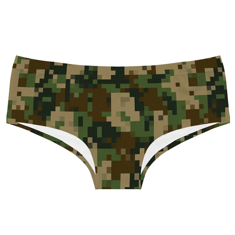 DeanFire Camouflage Print Super Soft Low Rise Women's Novelty Panties Underwear Sexy Briefs Thongs Gifts