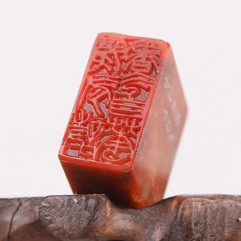chinese-art-seal-vintage-red-stone-finished-leisure-seal-mini-calligraphy-painting-stamp-handmade-collectible-decor-craft-gift