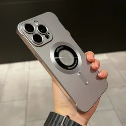 HOCE Ultra Thin Frameless Magnetic Phone Case For iPhone 17 Air 16 15 14 13 12 Pro Max Expose Logo Lens Protector Hard Cover