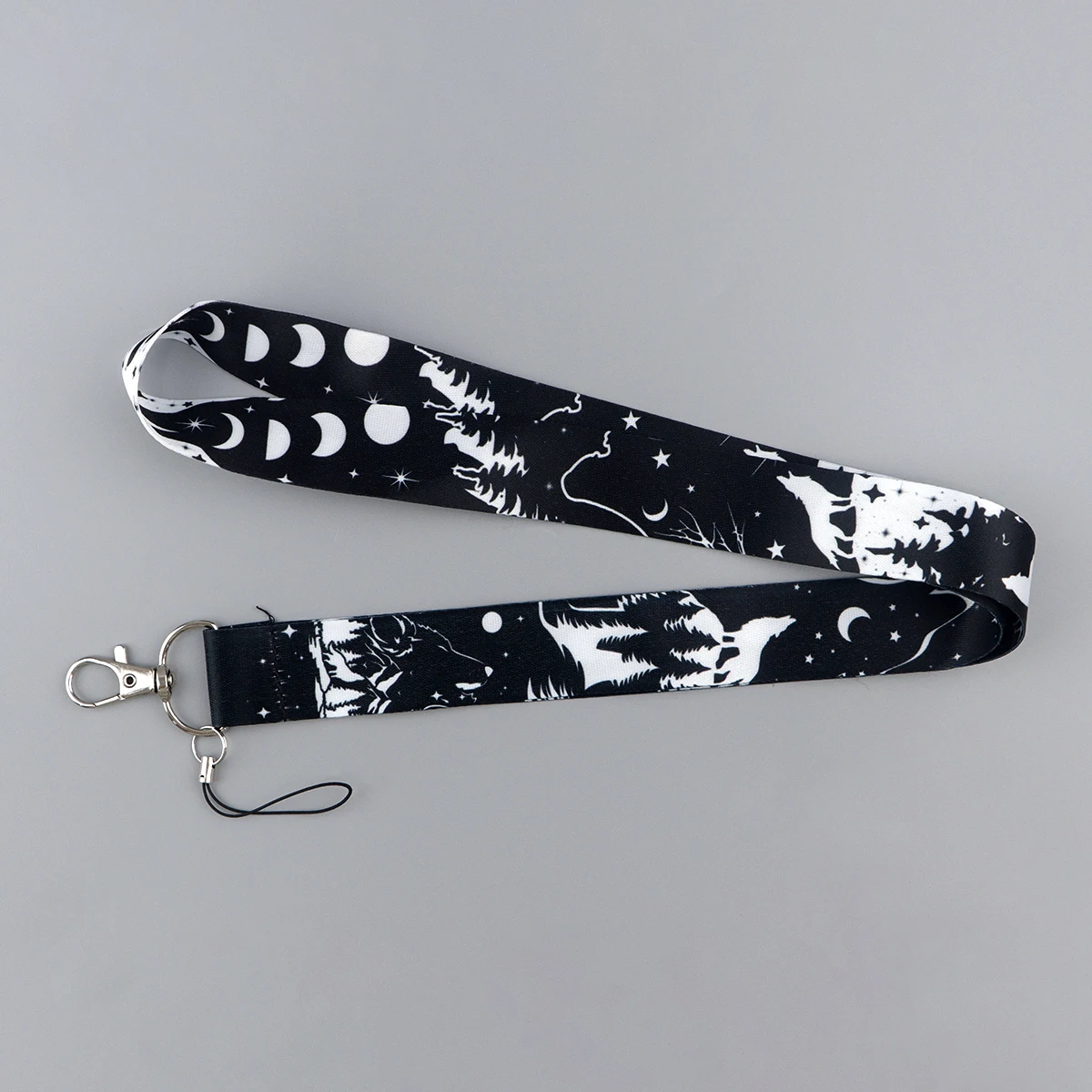 Moon Wolf Credential Holder Wild Animal Lanyards for Keys Neck Strap ID Card Gym Phone Straps DIY Hang Rope Keyrings Accessories