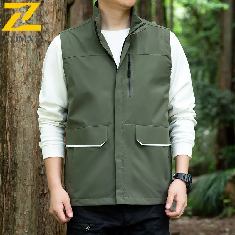 الرجال الصيف في الهواء الطلق العمل سترة مقاوم للماء يندبروف متعدد جيب التكتيكية جاكيت بلا إكمام خفيفة الوزن تنفس الصيد المشي لمسافات طويلة #5