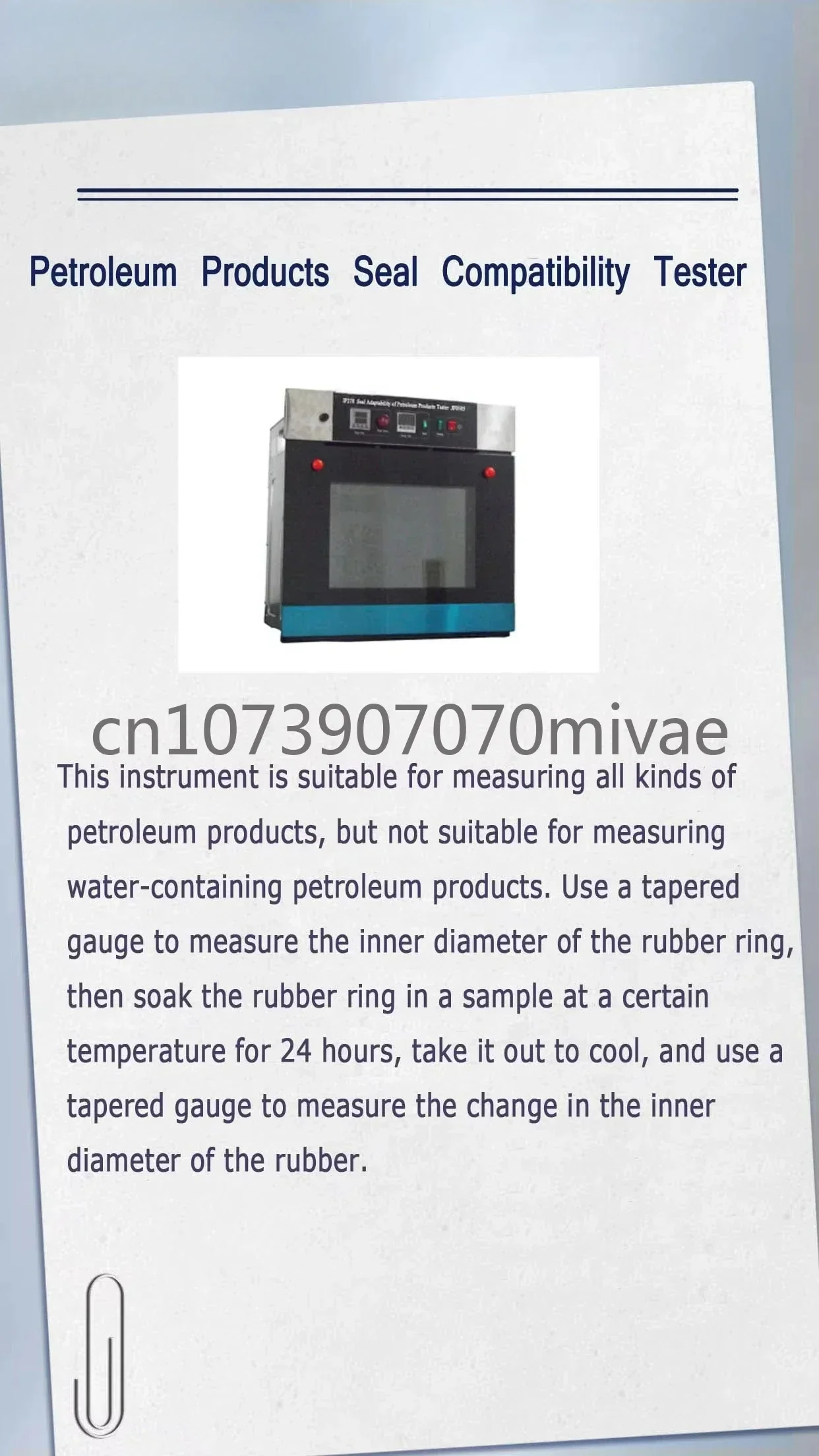 IP278 Lab Petroleum Products Tester Seal Compatibility Test Apparatus Sublimation Blanks  Tools