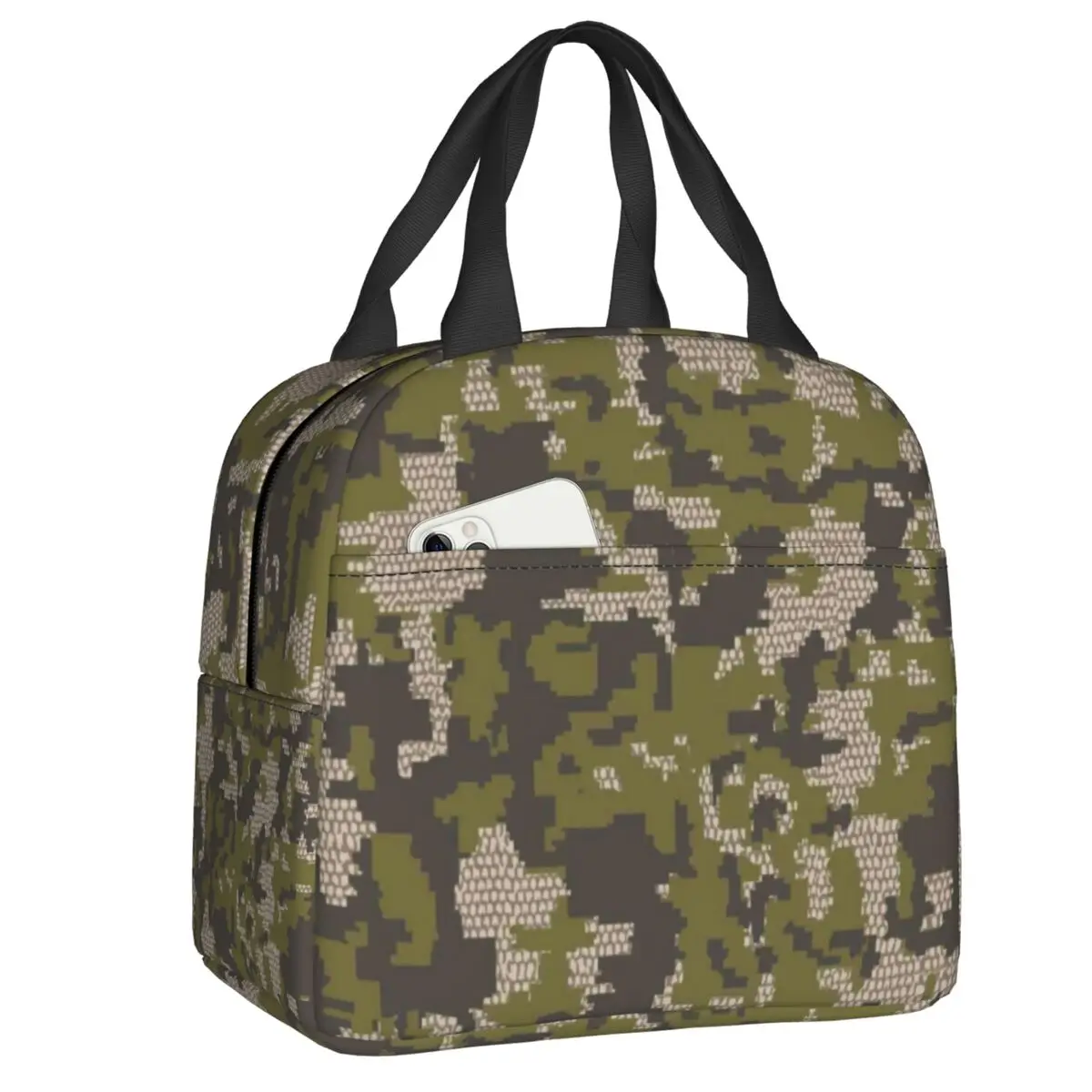 

Термоизолированная сумка для обеда Custom Wicked Camo Verde с камуфляжным принтом, многоразовый контейнер для еды для женщин, многофункциональный ланч-бокс для кемпинга