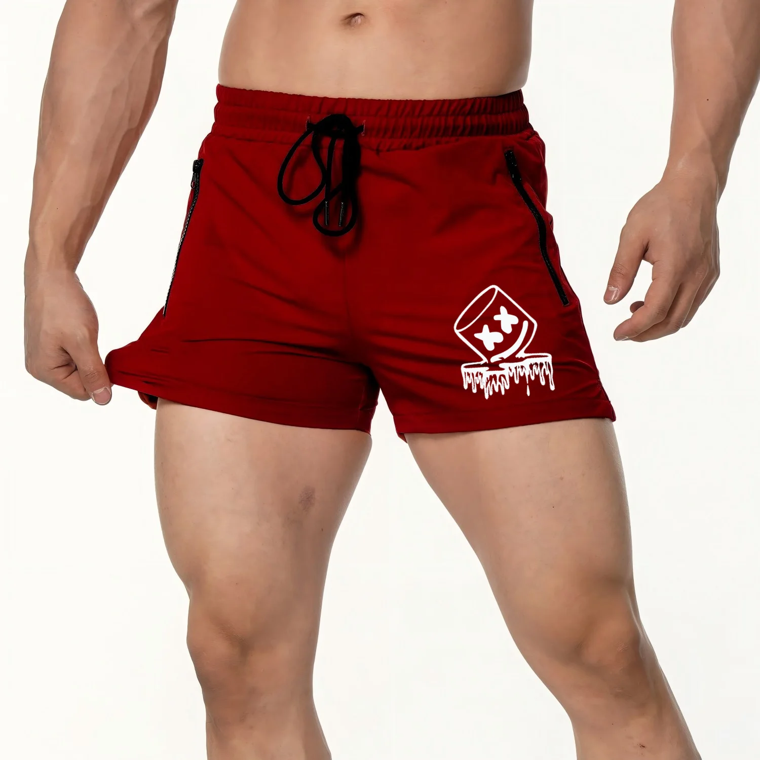 Men's trendy casual printed shorts, gym fitness running walking hiking beach shorts