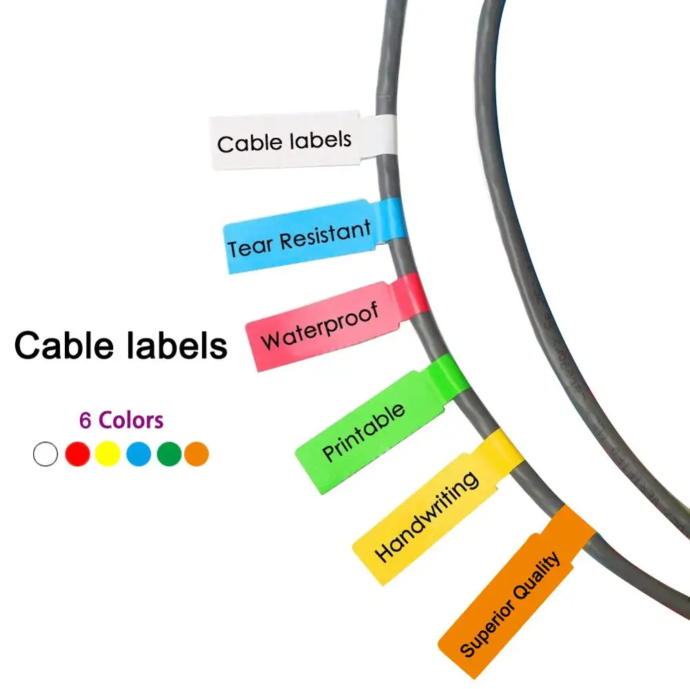 Niimbot-impresoras de Etiquetas impermeables D11 D110 D101, Cable de papel, suministros de impresora al aire libre, papel adhesivo, cinta de