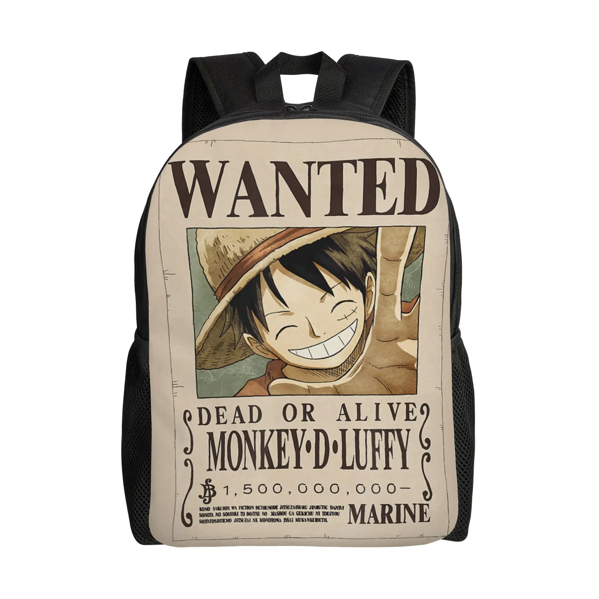 Mochilas de moda, mochila de gran capacidad para la escuela, mochila de gran capacidad para almacenamiento de refrigerios, mochila de gran capacidad para la escuela, One Piece Anime Monkey D Daypack ita bag