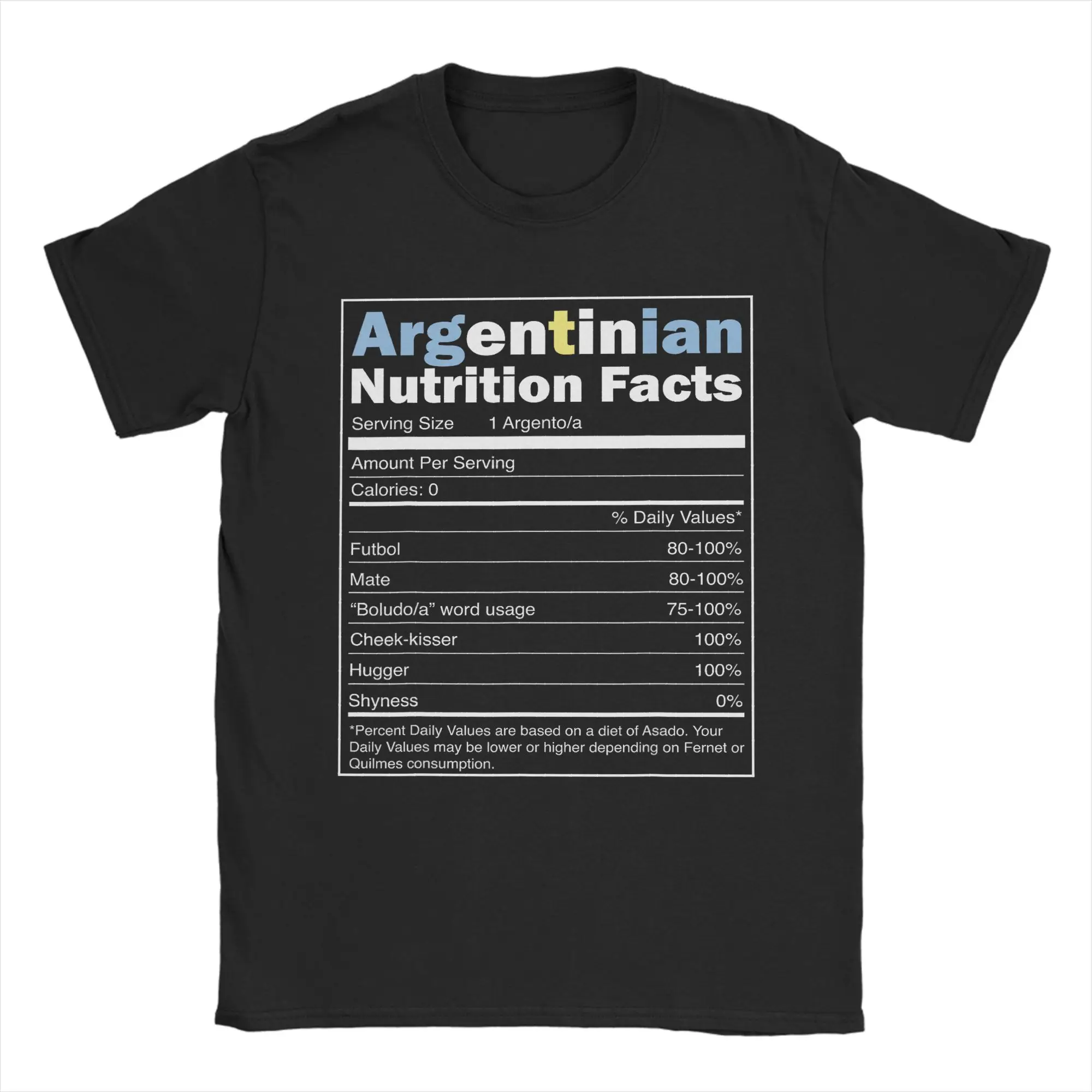 Camiseta con la bandera de Argentina, camisetas divertidas de playa con información nutricional argentina, camisetas de moda para hombre, camisetas de algodón de gran tamaño, camisetas de manga corta Y2K