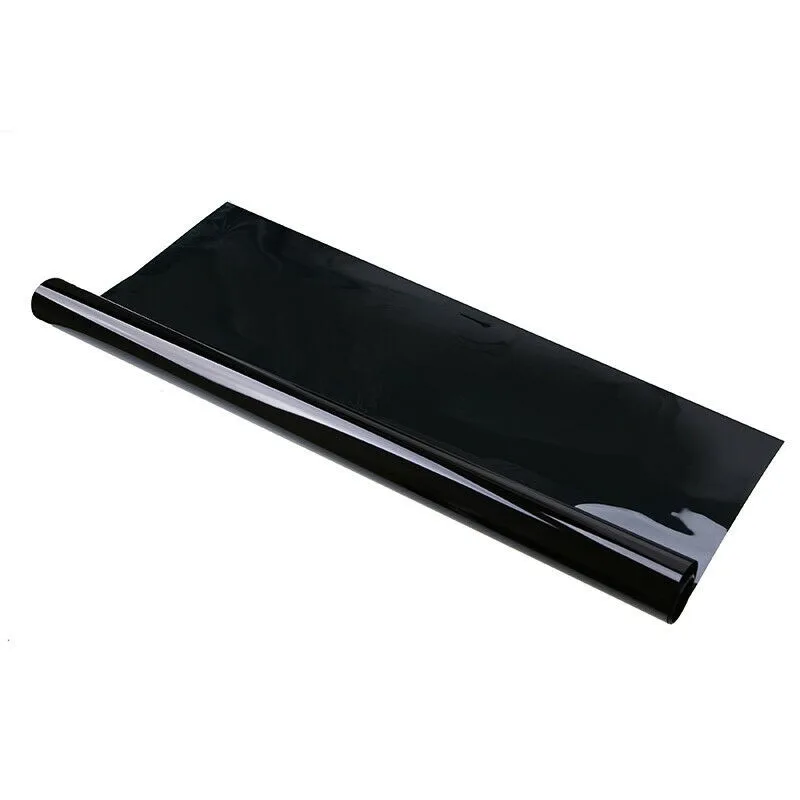 

Tint Roll for Car Windows in Black Color with Visible Light Transmission of One Percent Dimensions Twenty by Ten Feet