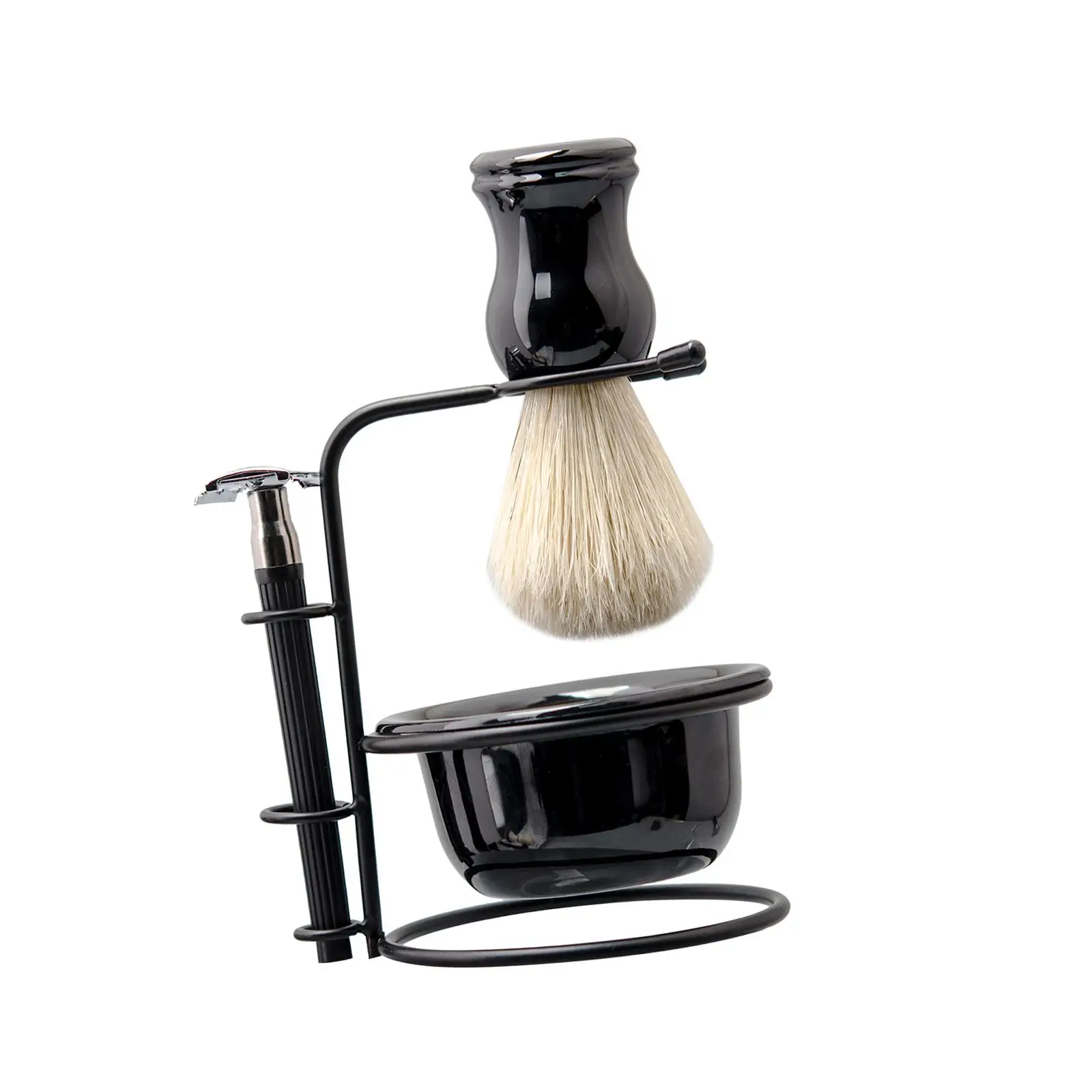 Kit da barba per uomo Elegante portasapone premium per tazza e pennello da barba