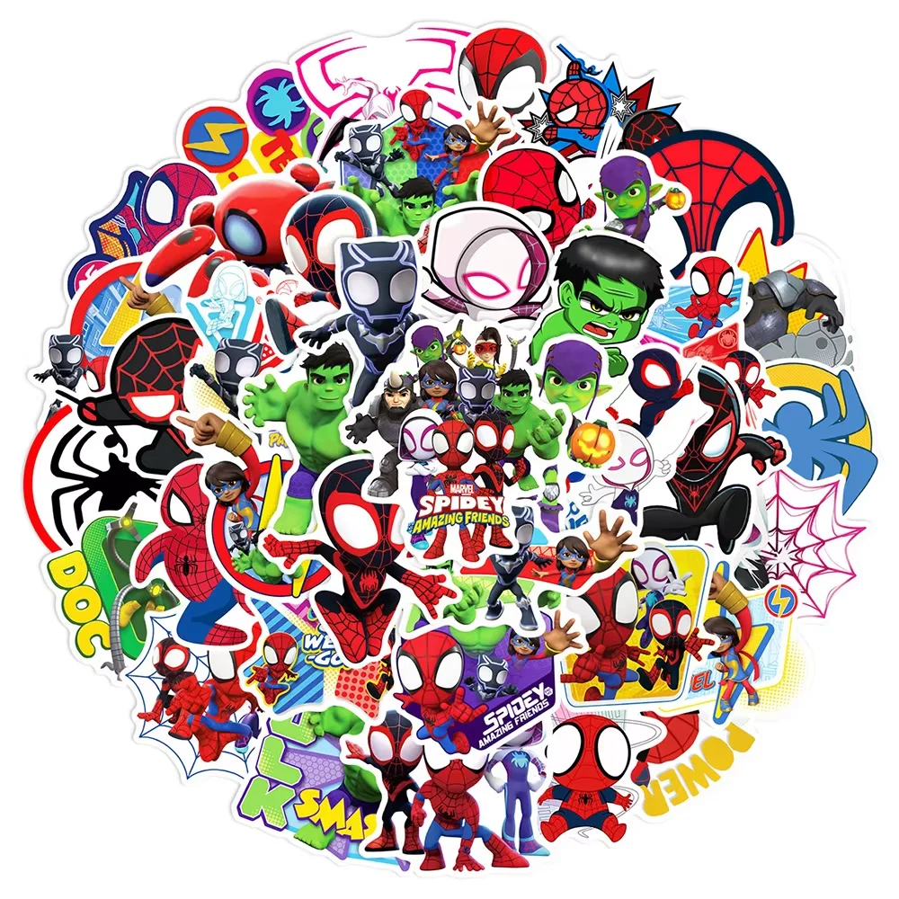 

10/50PCS New Spider Man Amazing Friends Graffiti Sticker Funny Decal For DIY Guitar Laptop Luggage Skateboard Waterproof Sticker