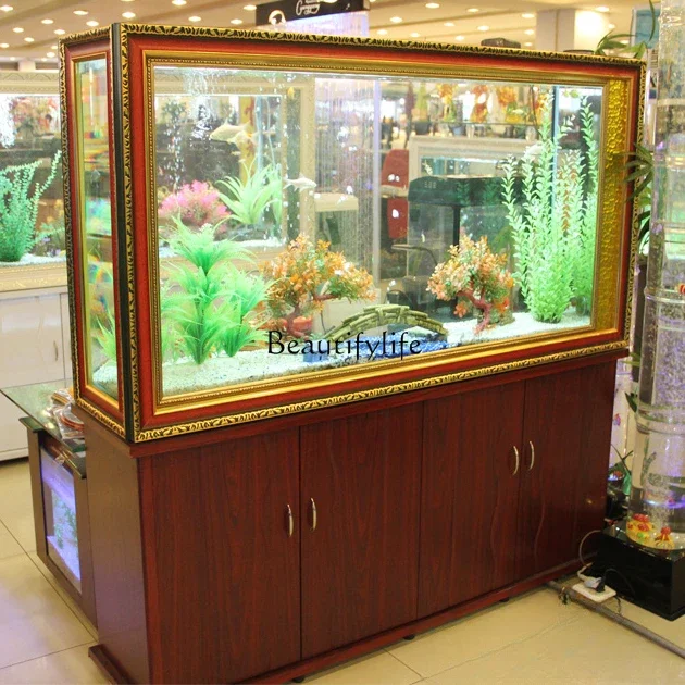 

Fish Tank Chinese Medium-Sized Hallway Rectangular Ecological Change Water Glass Aquarium