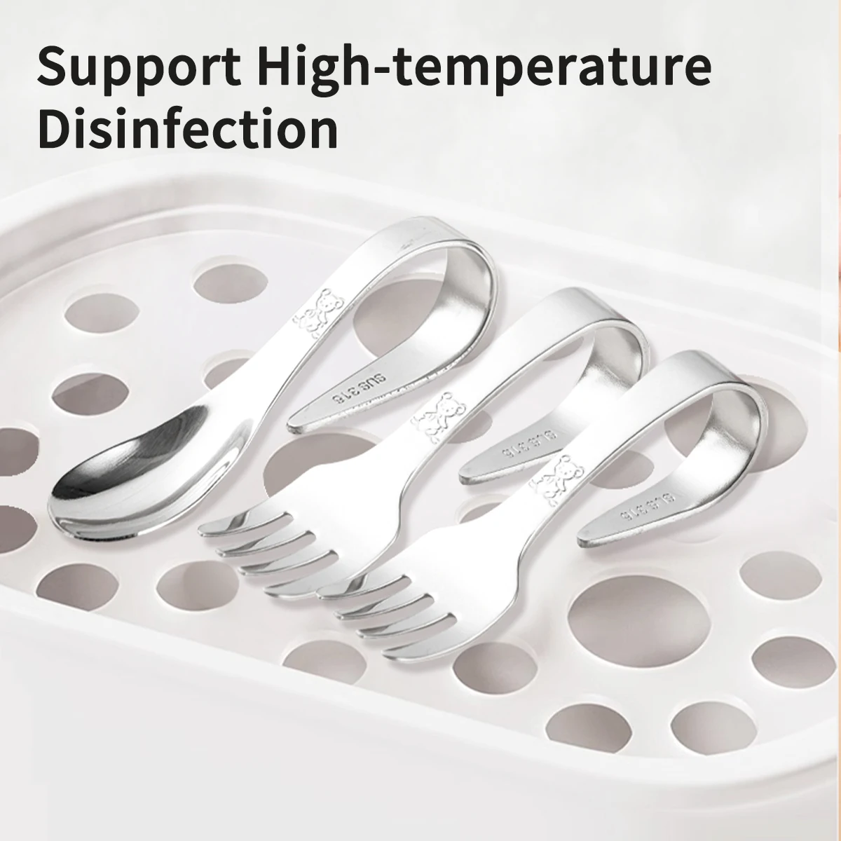 

2Pcs/set Children's Training Fork Spoon Set 316 Stainless Steel Dinner Forks For Kids Durable Fruit Fork Dishwasher Safe Cutlery