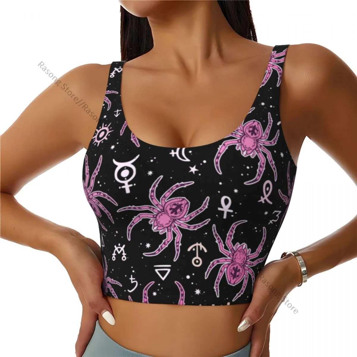 Sports Bra Women Running Yoga Clothes Vest Mystical Spiders And Magical Symbols Gathering Fitness Vest