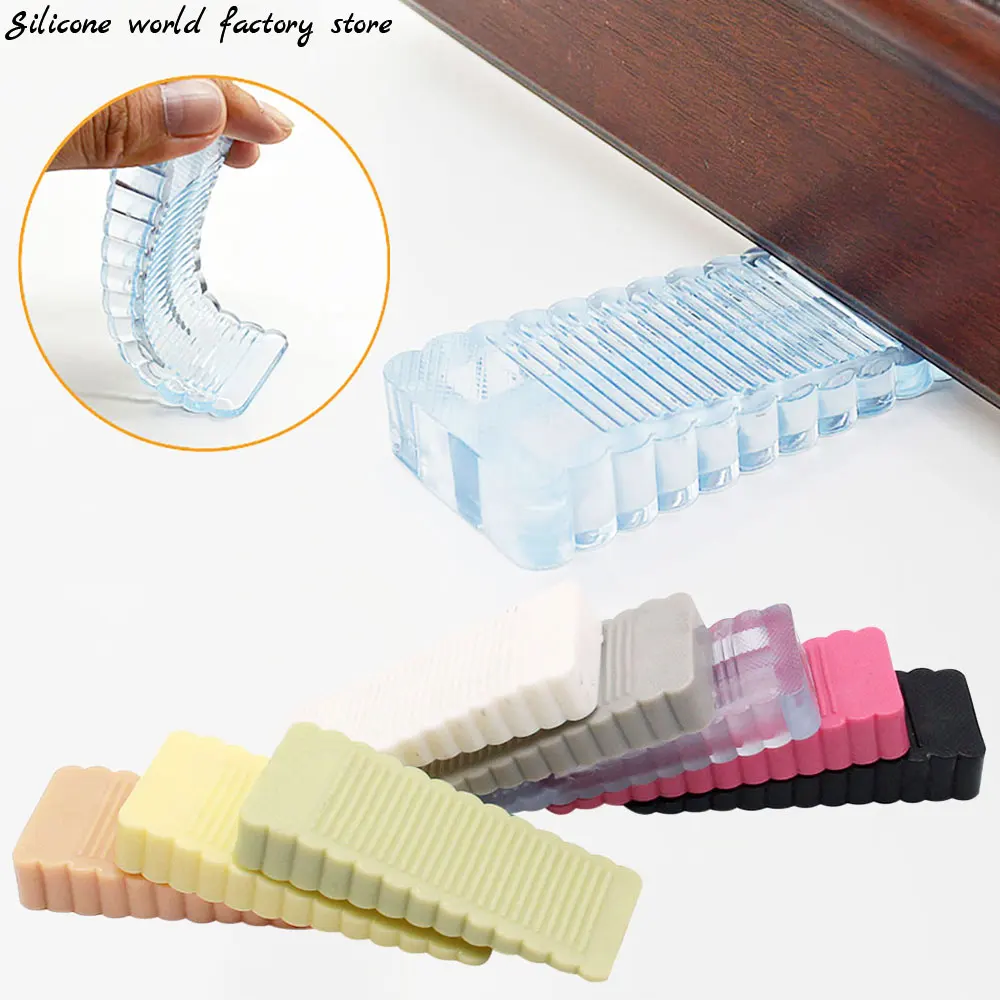 Silicone world Silicone Door Stop Stoppers Block Wedge Doorstops Door Stopper Home Office Door Rear Retainer Anti-collision Stop