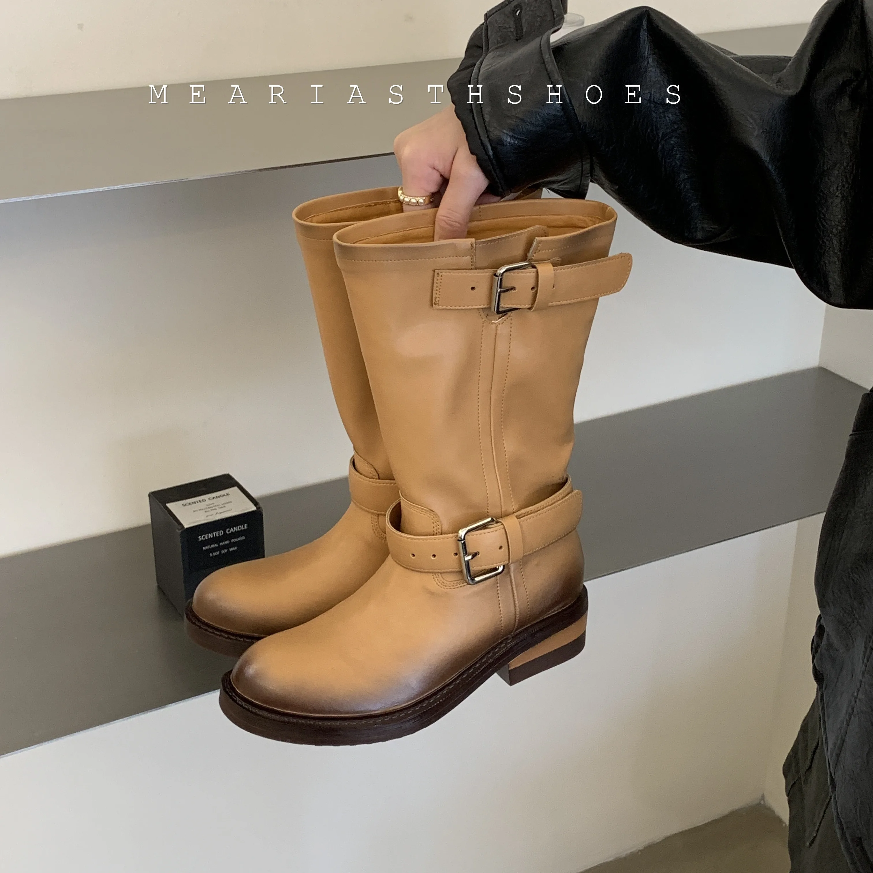Autumn and Winter Fashion Retro Brown Western Cowboy Boots flat Women's Boots 2026 New Look Slim Thick and Stacked Short Boots