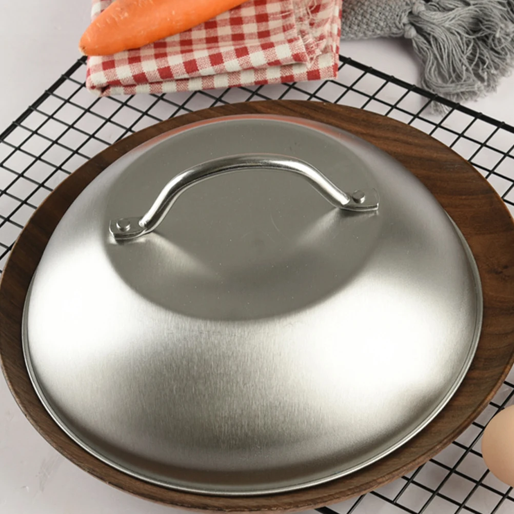 

Stainless Steel Pot Cover 9 Inch Round Lid Heat Resistant Cooking Tool Protect Food Keep Temperature Prevent Oil Splashing