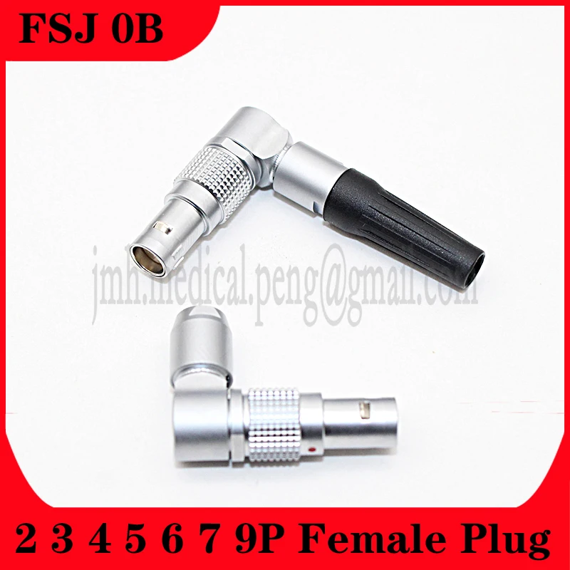 

FSJ 0B 2 3 4 5 6 7 9 Pin Adjustable Right Angle Female Plug With 2 Positioning Slots Connector For Industrial Camera Sound Video