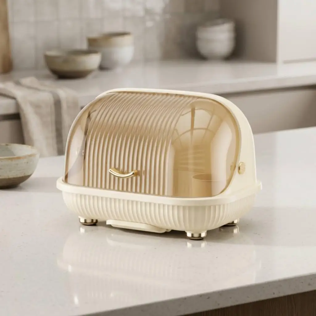 Polypropylene Kitchen Dish Rack with Drainboard Large Dish Drainer Organizer for Family Tableware view 2
