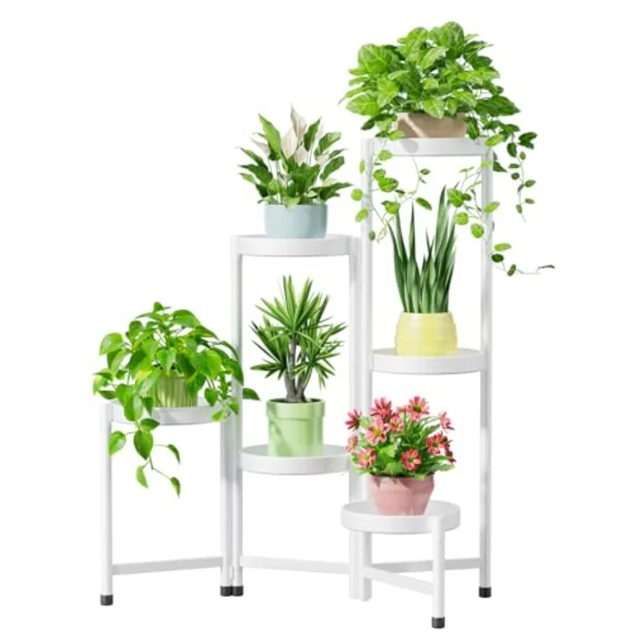 

Plant Stand Indoor Outdoor 6 Tier Corner Metal Flower Display Holder Shelf Easy Assembly Folding Tall Orchid Rack f
