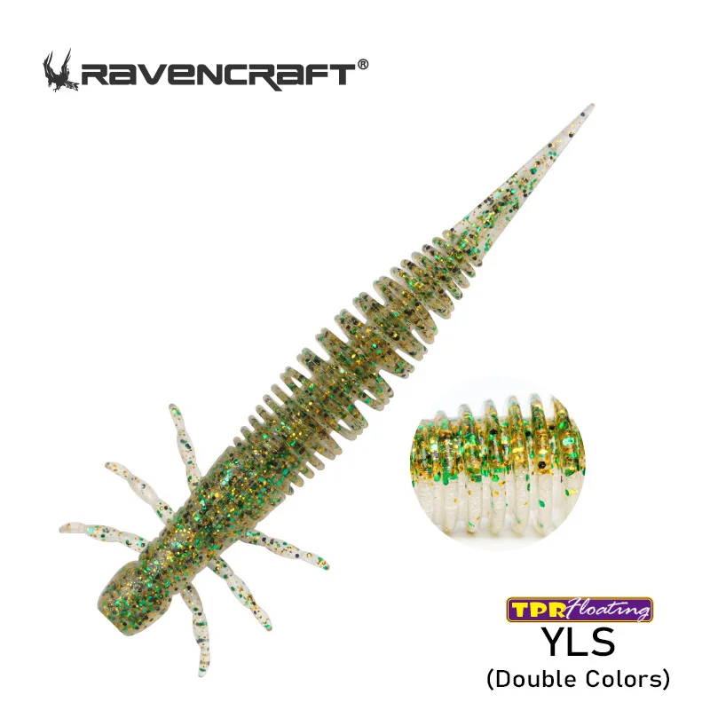 RAVEN CRAFT DAMSEL-WORM 2.2/2.7/3.2 Zoll 14/12/10 Stück Schwimmender SoftLure Kunstköder in Turnierqualität – Künstlicher Angelköder in Hyper-Qualität
