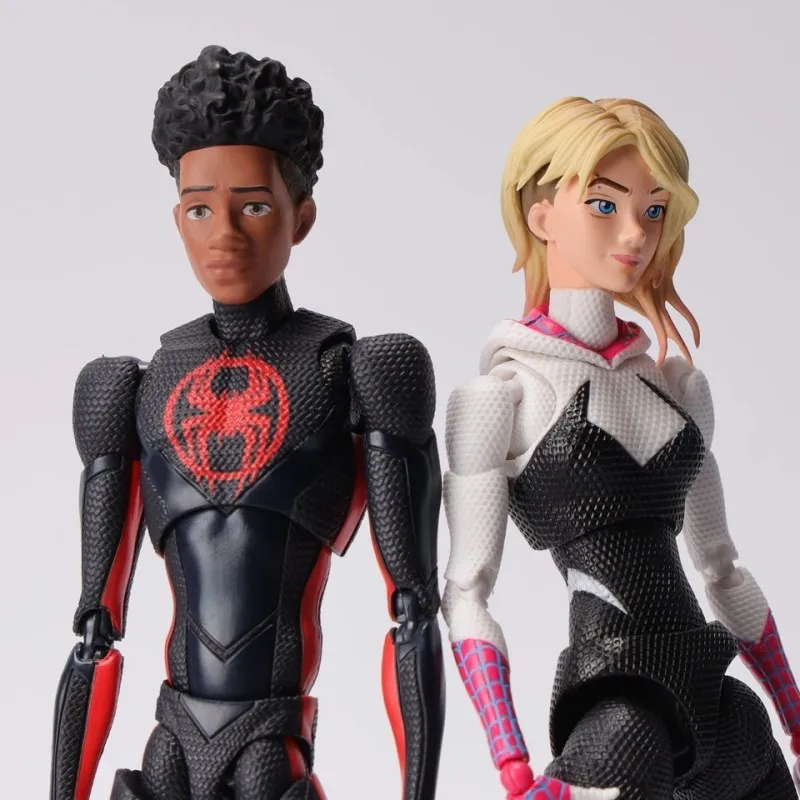 Original Bandai Marvel Spider-Man: Across The Spider-Verse Miles Morales Gwen Stacy Anime Action Figure Model Shf Figuarts Toys