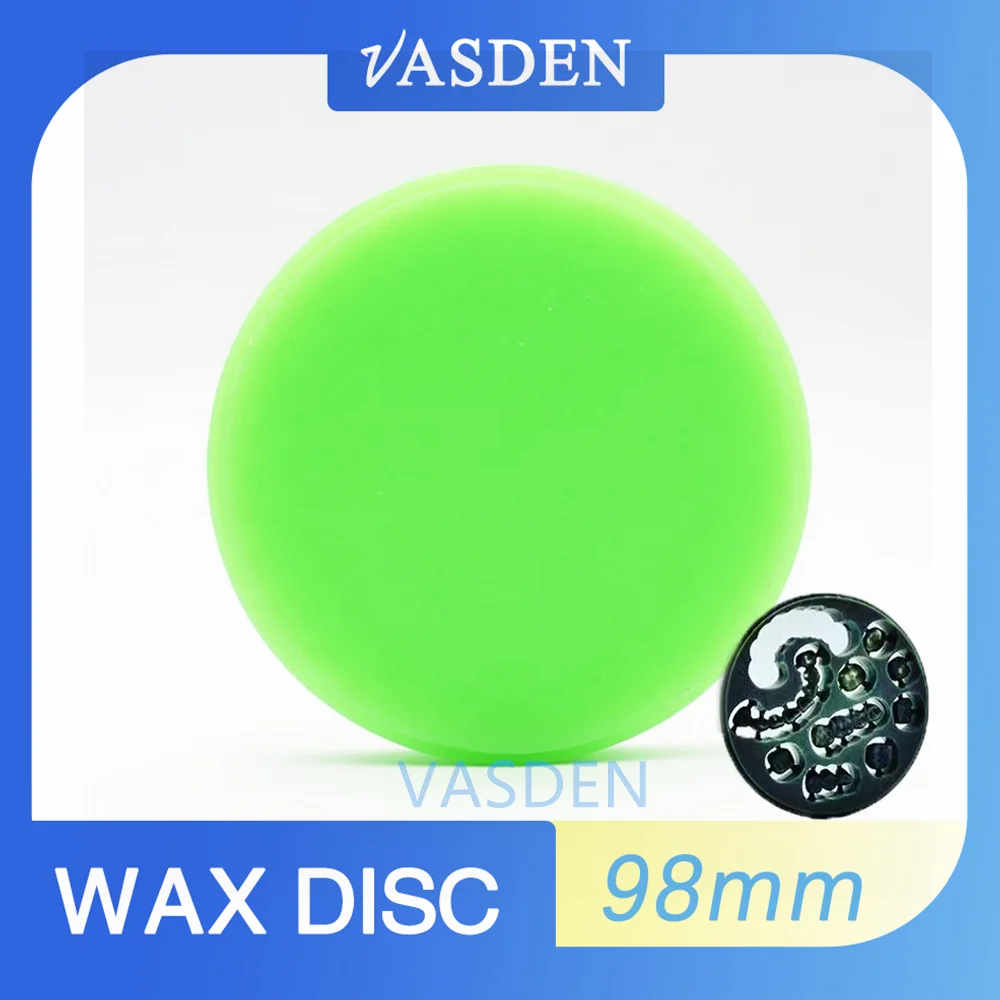 VASDEN-Laboratório Dental Wax Dics Block para CAD CAM, Disco De Cera, Material Do Dentista, Cera Shore, 98mm * 10-25mm, 5PCs