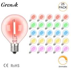 G40 Colored Led String Light Replacement Bulb E12 Candelabra Base 1W Globe MultiColor Ball Lamps RGB Christmas Party Decoration