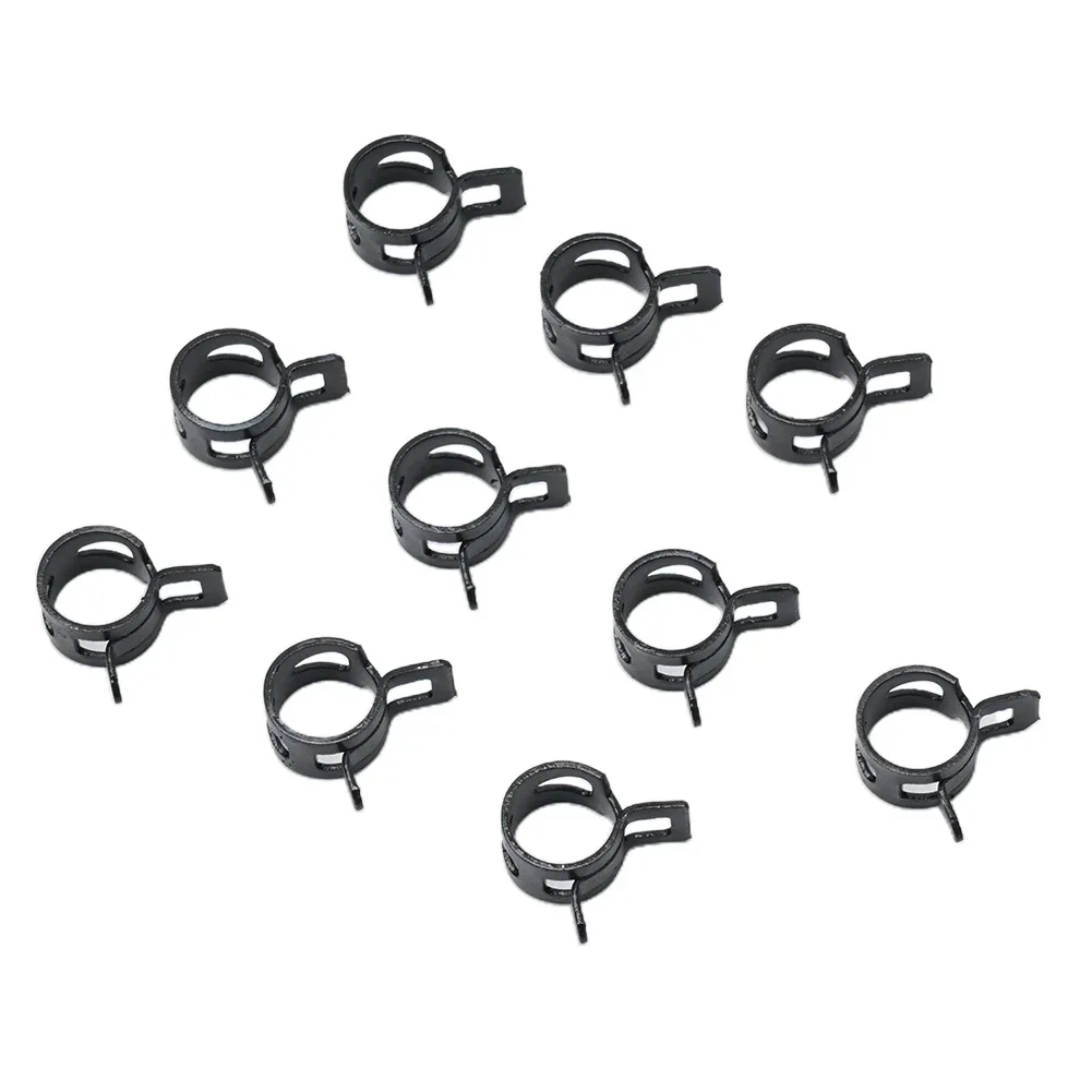 10pcs Hose Clamps Fuel Hose Line Water Pipe Clamp Hoops Air Tube Fastener Adjustable Spring Clips 8/10/12/13/14/15/16mm Hardware