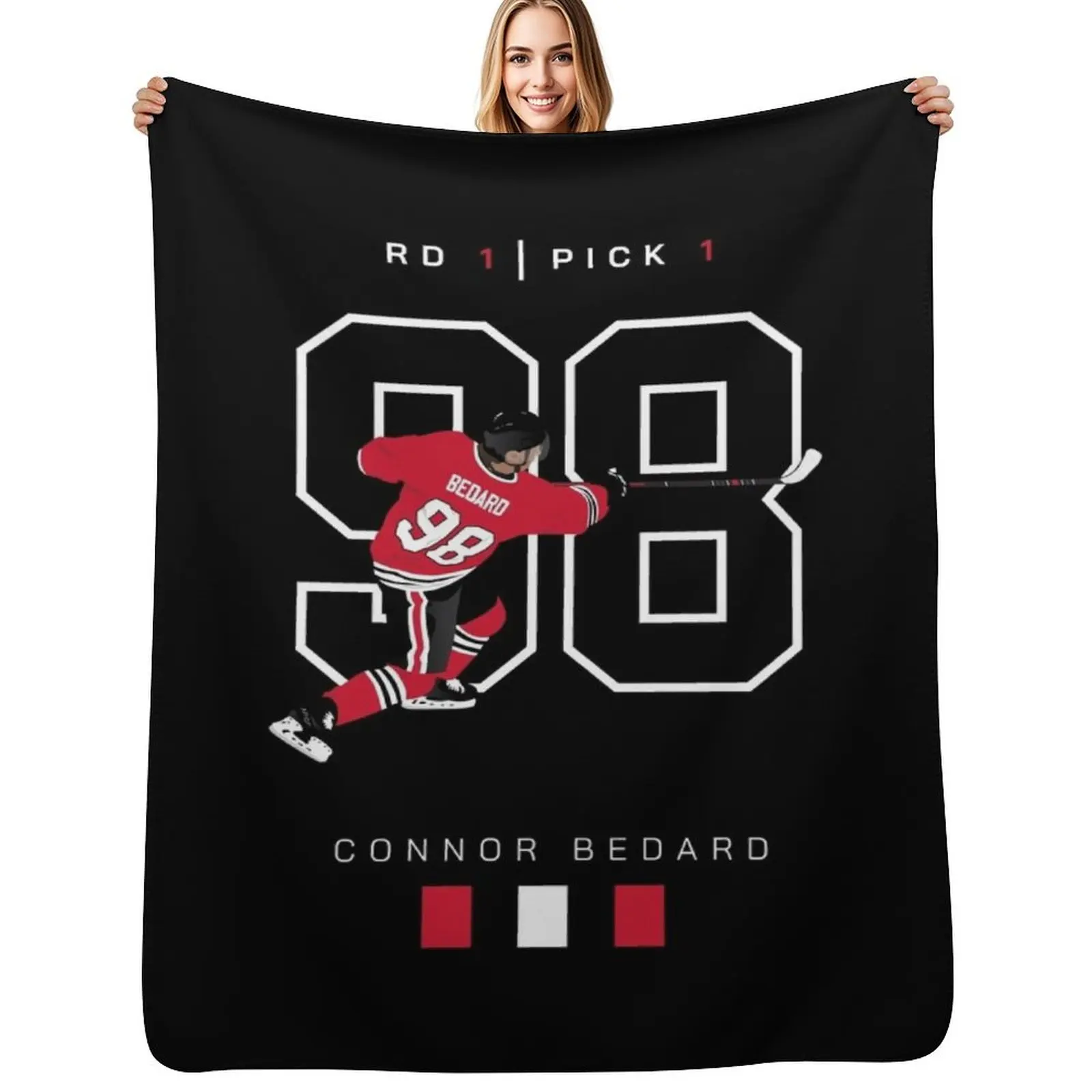 Bedard Number 1 Draft Pick Artwork Throw Blanket For Decorative Sofa Quilt Soft Stuffeds Bed linens sofa bed Blankets